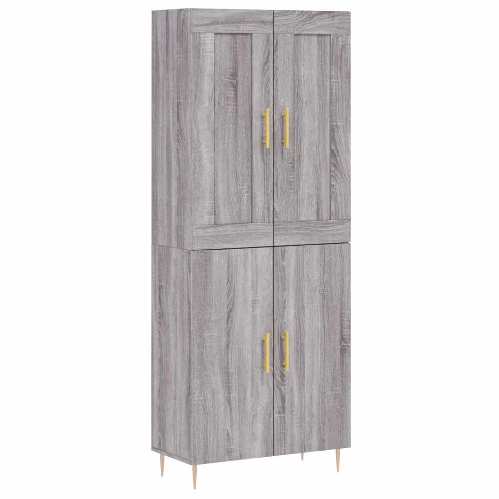 Berkfield Home Grey Sonoma Highboard with Hinged Doors and Internal Shelves, W: 69.5 cm, D: 34 cm, H: 180 cm – 3