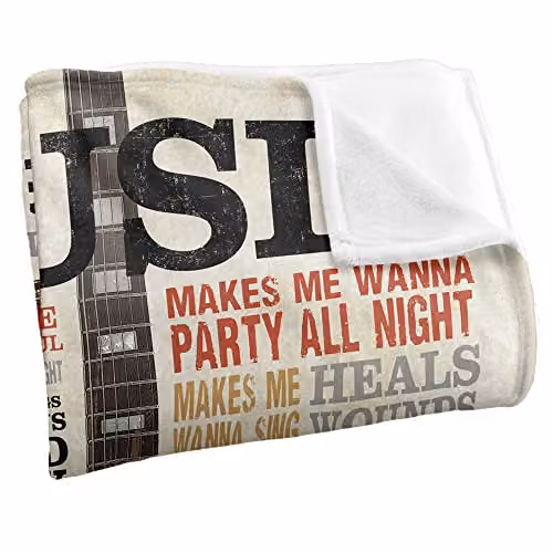 Bcreative Retrorocket Studio Music Silky Touch Super Soft Fleece Throw Blanket, White, W/D/H: 152 x 127 cm – 2