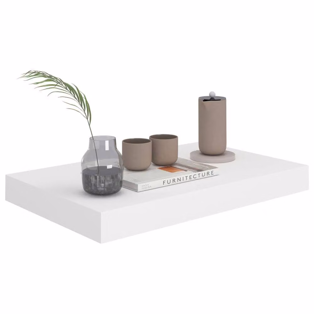 Berkfield Home White MDF Floating Wall Shelf W/D/H: 40 x 23 x 3.8 cm – 2