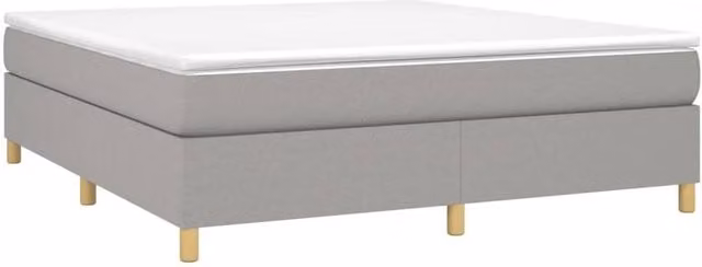 Berkfield Home Durable Box Spring Bed Frame, Light Grey Fabric, W/D/H: 180 x 200 x 35 cm – 1