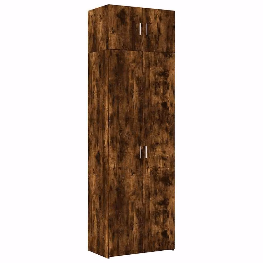 Berkfield Home Freestanding Storage Cabinet in Smoked Oak Brown, W/D/H: 70 x 42.5 x 225 cm