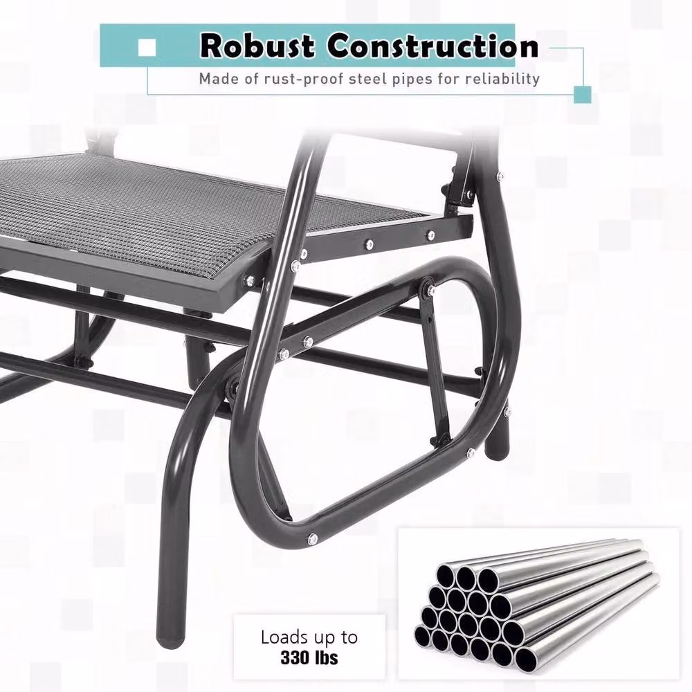 Kelvenix Modern Garden Glider Chair with Matt Grey Metal Frame – 4