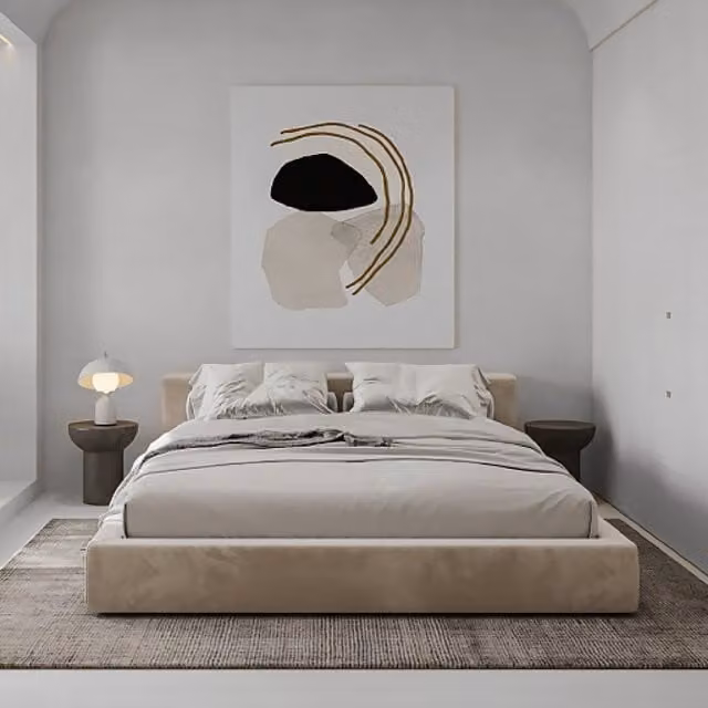 Casani Hugo Boucle Upholstered Bed Frame in Petrol Blue, W/D/H: 200 x 200 cm