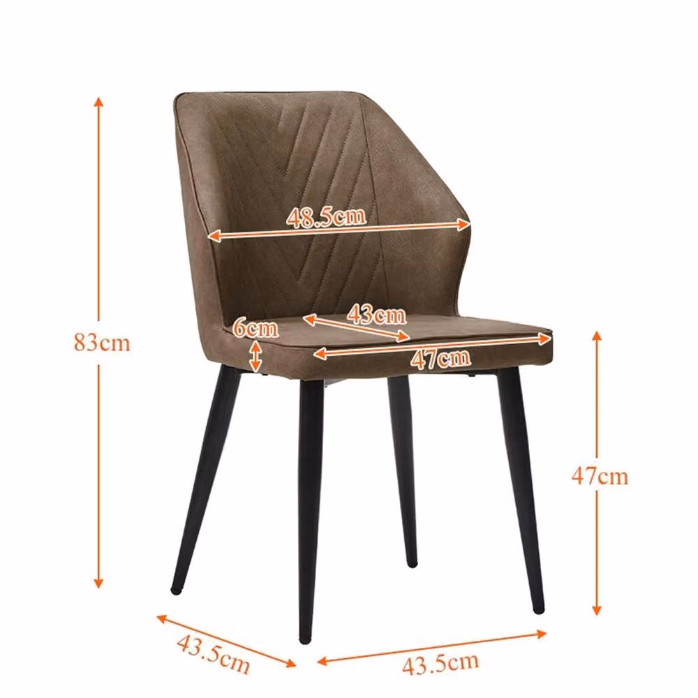 Kelvenix Set of 2 Faux Leather Soft Padded Dining Chairs in Brown – 2