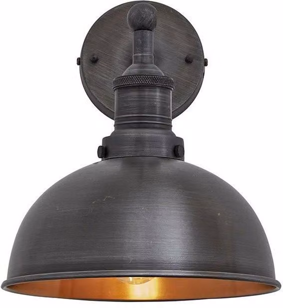 Industville Brooklyn Dome Wall Light in Pewter and Copper