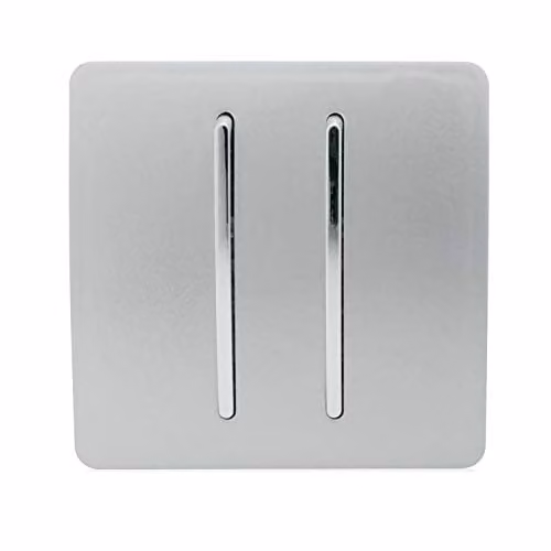 Trendi Modern Plastic Light Switch in Silver and Black