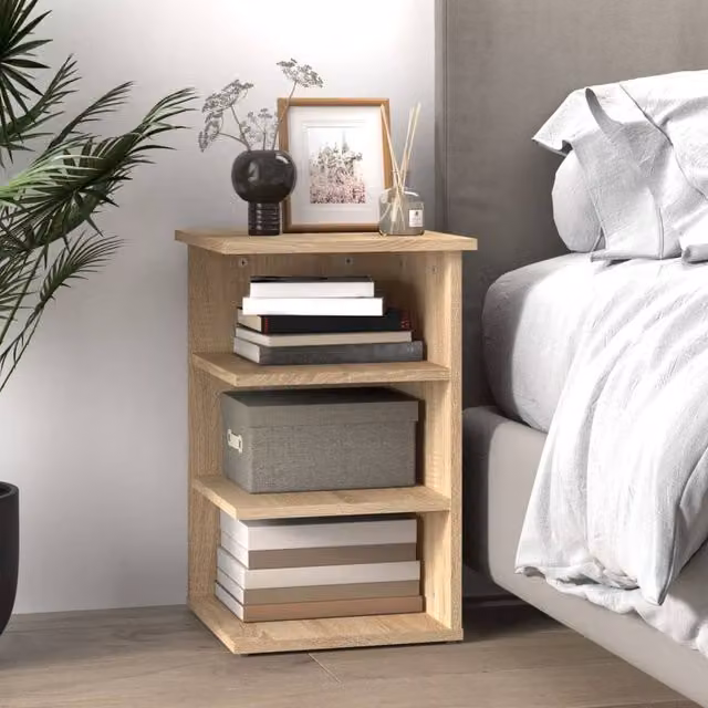 Berkfield Home Sonoma Oak Side Cabinet in Beige, W/D/H: 35 x 35 x 55 cm