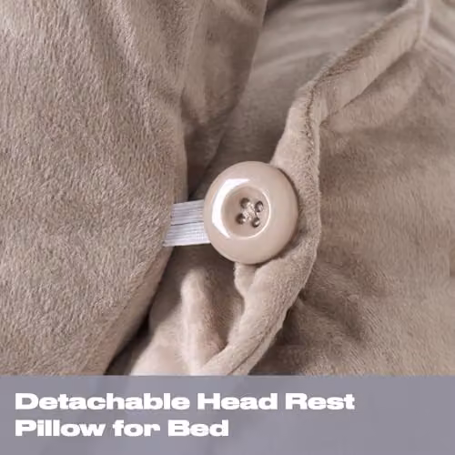OHS Cuddle Cushion with Head Rest and Arms, Soft Contoured Reading Pillow for Adults and Kids in Mink – 2