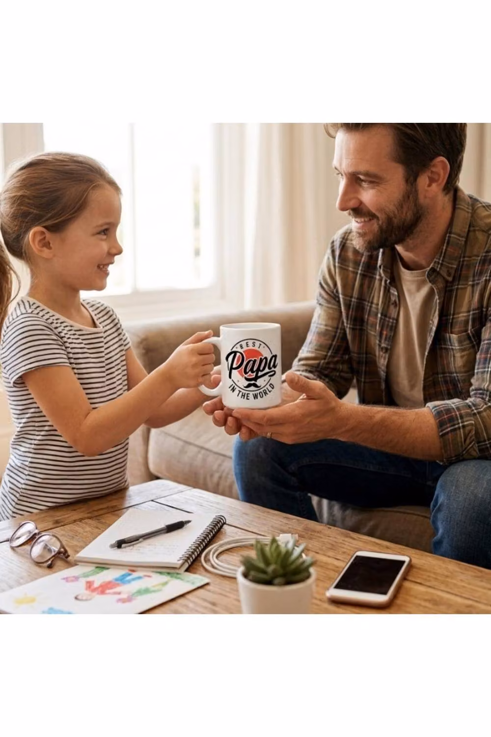 Dyzi Best Papa In The World Ceramic Coffee Mug, White – 4