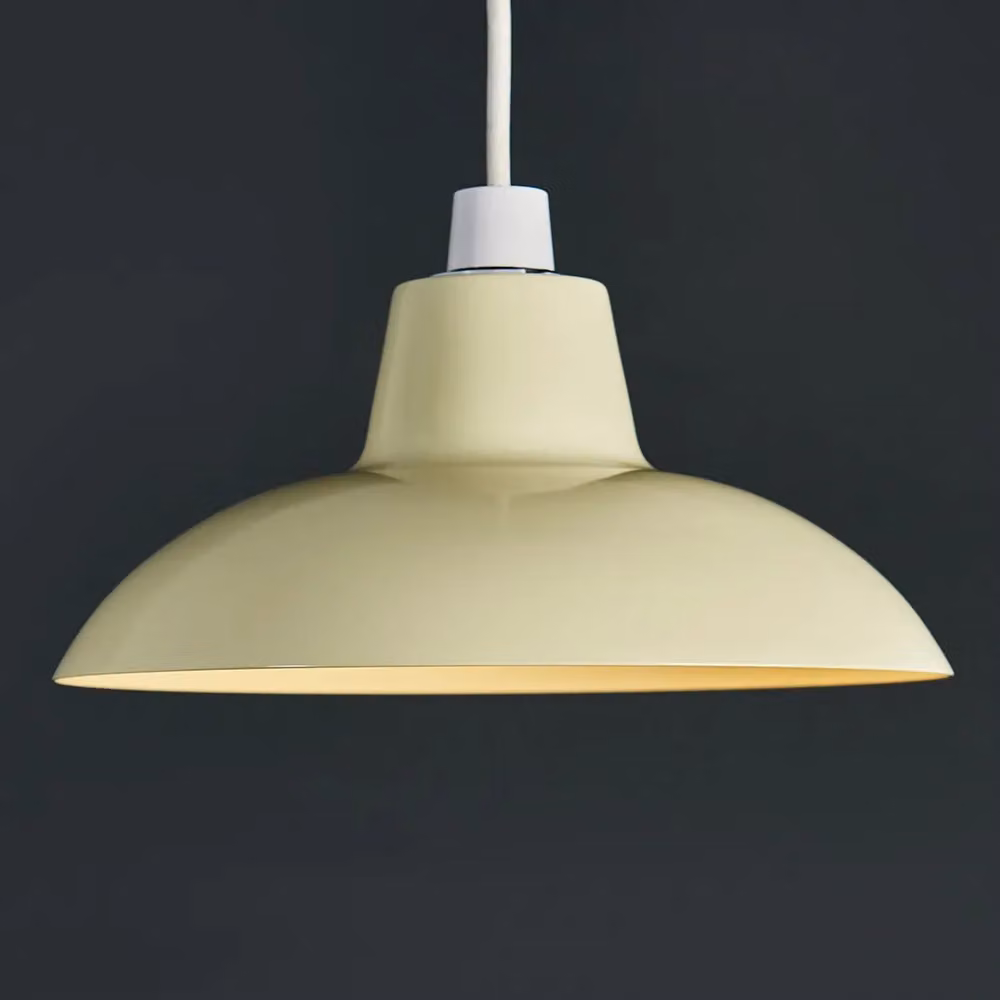 ValueLights Civic Modern Metal Dome Ceiling Pendant Shade in Cream and Beige with Warm White LED Bulb – 2