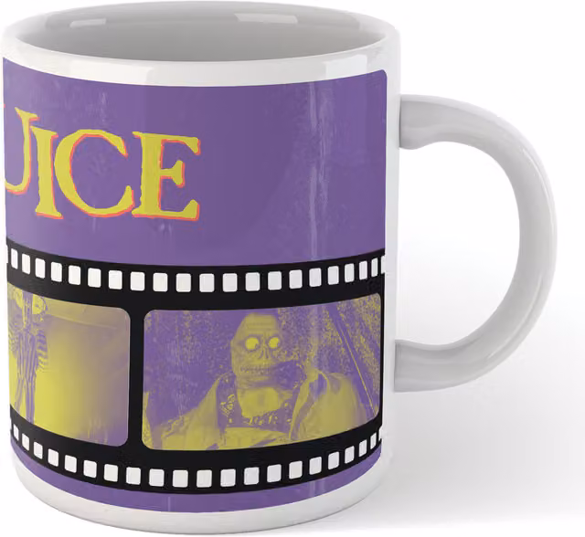 Official Beetlejuice Film Reel Ceramic Mug in White