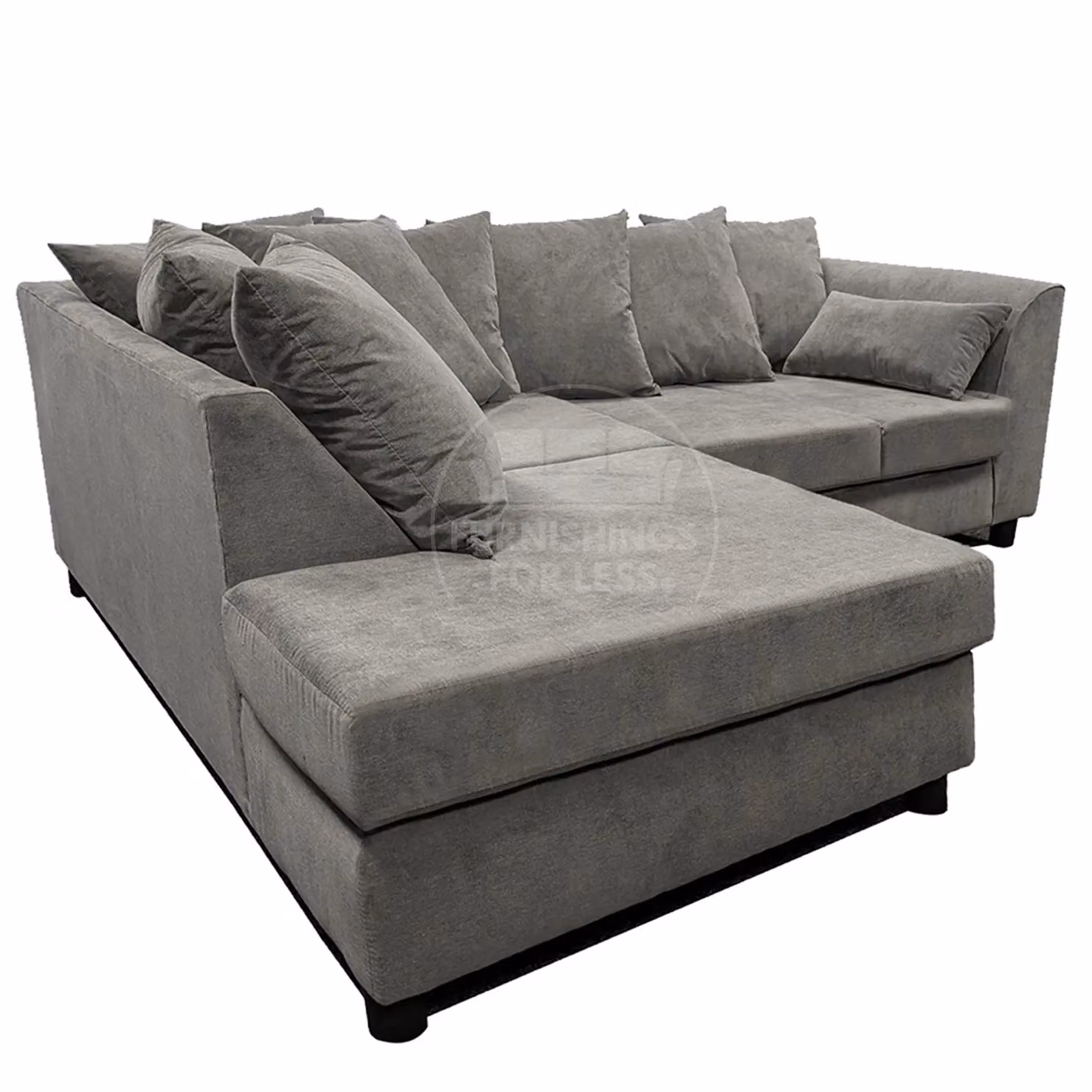 Furnishings For Less UK Casper Chenille 3 to 4 Seater L Shaped Corner Sofa, Left Hand Facing, Grey – 3