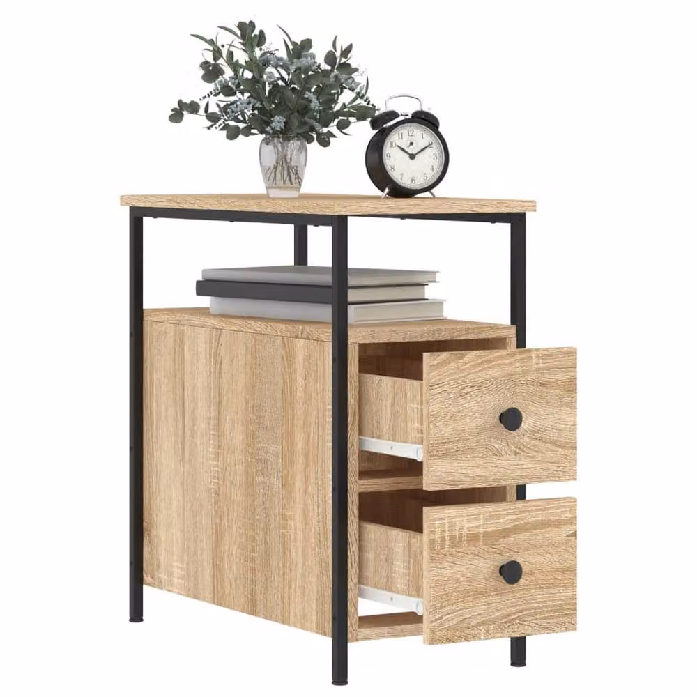 Berkfield Home Bedside Cabinet in Sonoma Oak Brown, W/D/H: 30 x 60 x 60 cm – 3