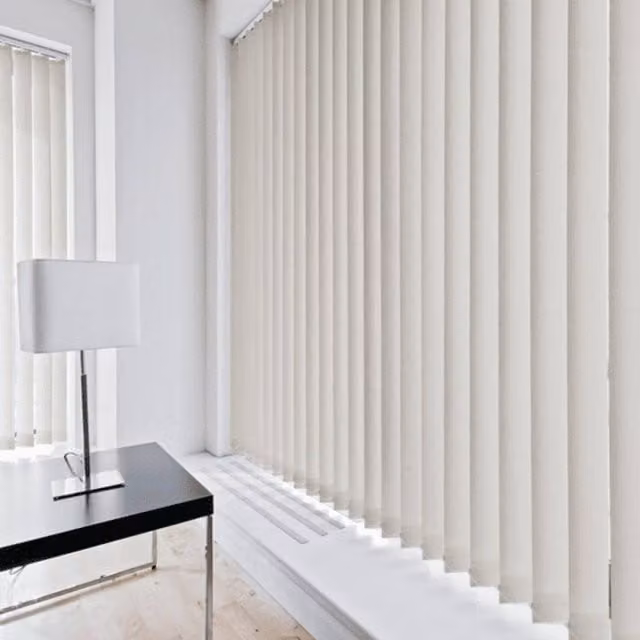 Blinds Outlet Blackout Plain Vertical Blinds in Cream, Width: 210 cm, Drop: 240 cm