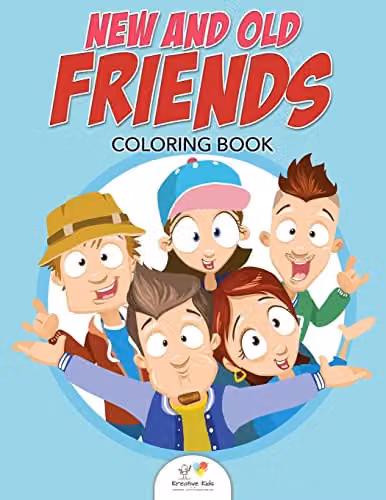 Kreative Kids New and Old Friends Colouring Book for Children, Multicolour