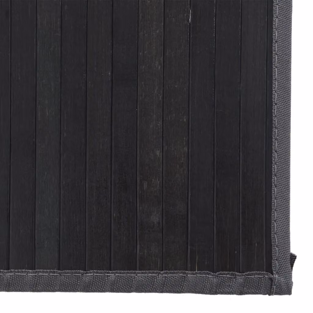 Berkfield Home Rectangular Bamboo Rug in Black, W/D/H: 80 x 200 cm – 5