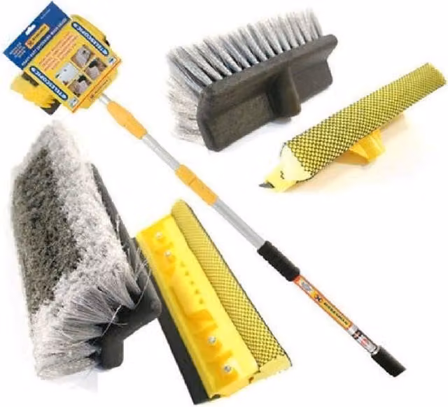 Bargains-Galore Yellow Water Brush with Aluminium Telescopic Handle