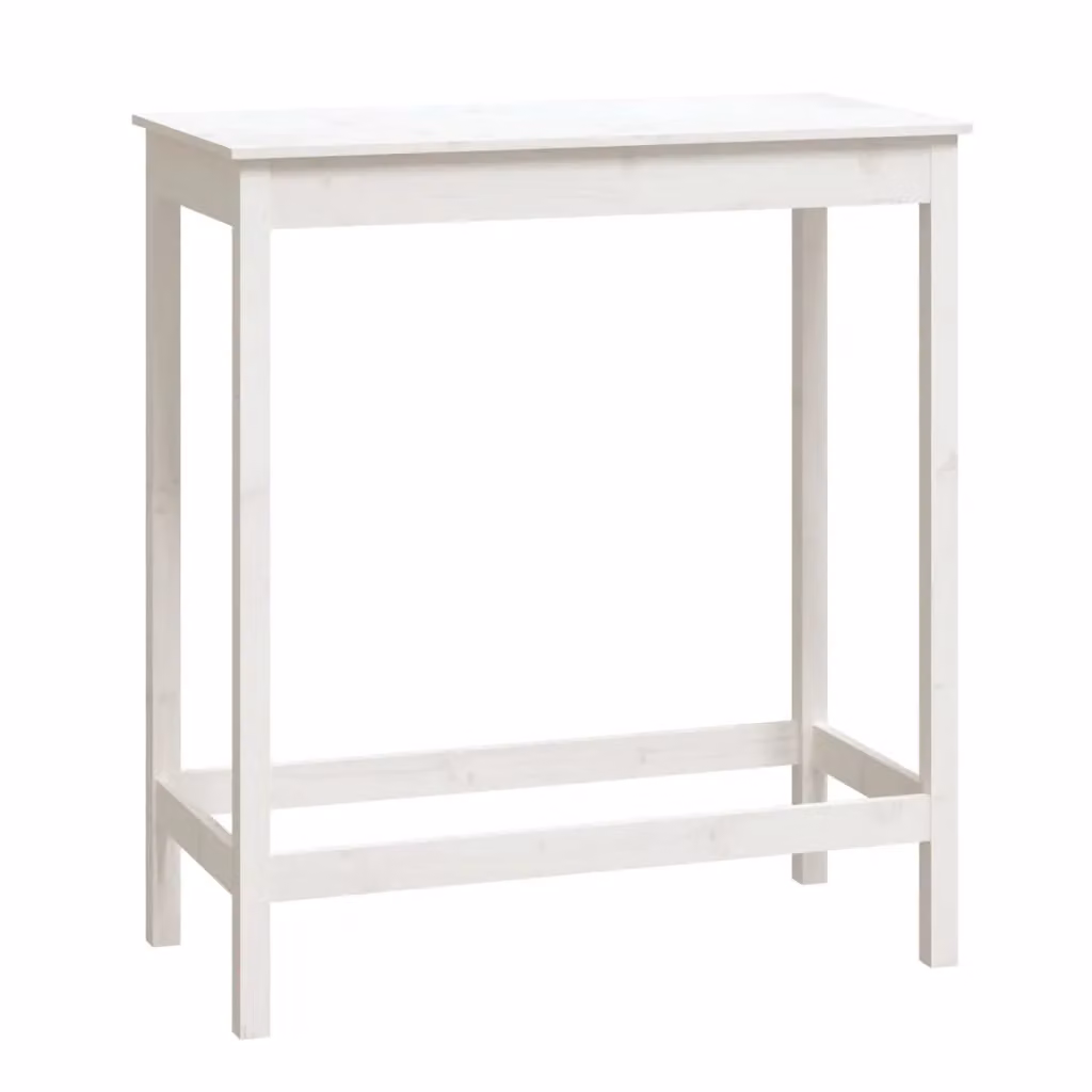 Berkfield Home Rustic White Solid Pine Bar Table W/D/H: 100 x 50 x 110 cm – 2