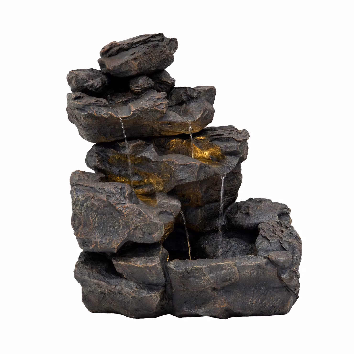 Monstershop Rustic Rapids Electric Water Feature in Grey, Polyresin Cascade, W/D/H: 65 x 58 x 70 cm – 2