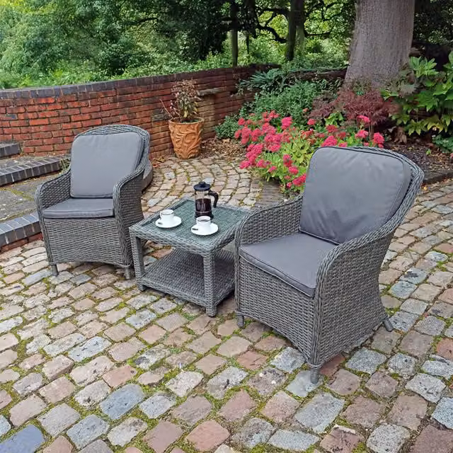 Royalcraft Paris 3-Piece Imperial 2 Seater Garden Companion Set in Grey – 1