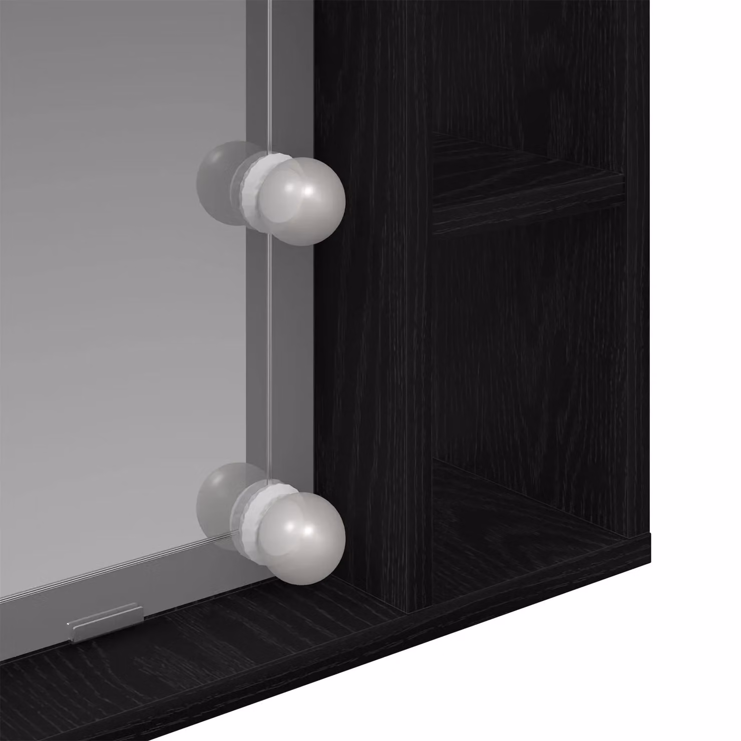 Berkfield Home LED Mirror Cabinet in Black Oak, W/D/H: 76 x 15 x 55 cm – 7