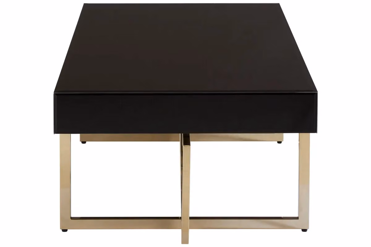 Fifty Five South Ragusa Rectangular Glass Coffee Table in Black and Gold – 4