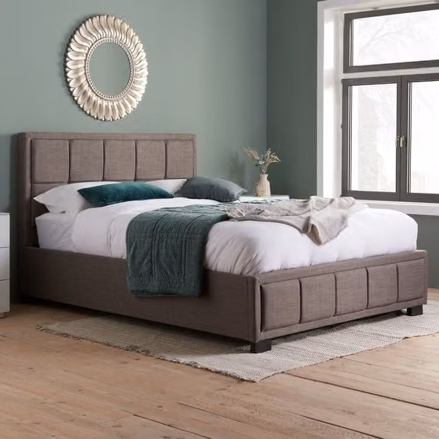 Birlea Hannover Upholstered King Size Bed in Grey