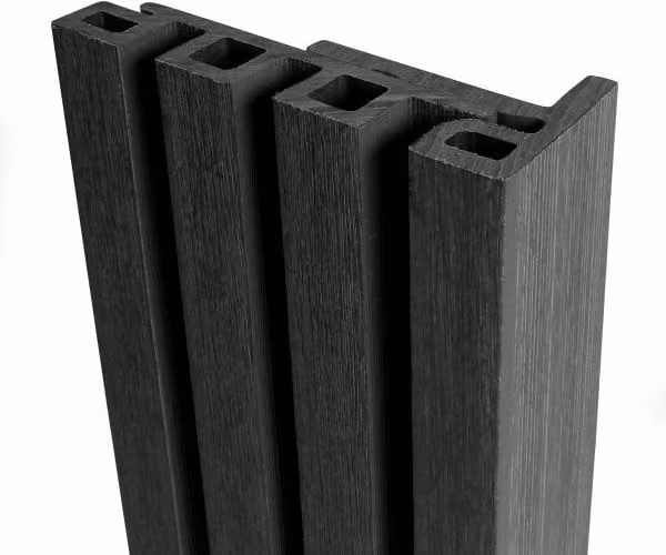 Ecoscape WPC Composite Slatted Cladding End Trim, 3.6m, Midnight