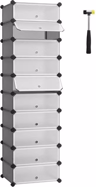 Kelvenix White Cube Shoe Rack with Adjustable Shelves and Back Panel, W/D/H: 30 x 30 x 30 cm