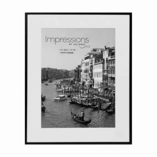 IMPRESSIONS Single Rectangular Metal Photo Frame, Black or White, 15 x 20 cm