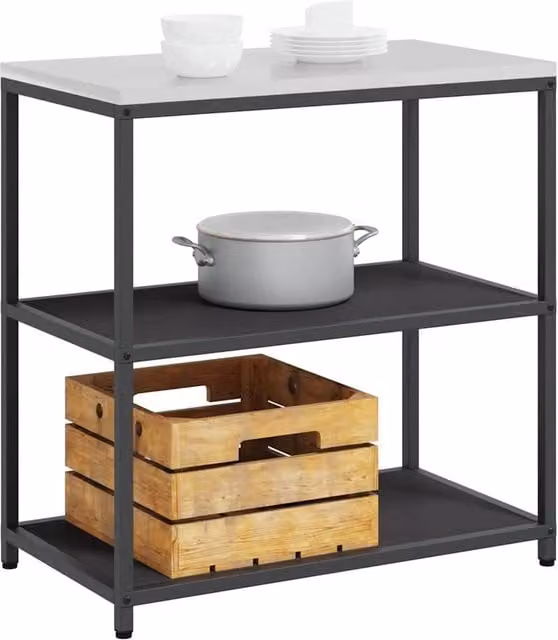 Berkfield Home Black Matt Steel Kitchen Storage Shelf