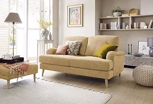 Abakus Direct Harper 2 Seater Sofa in Peanut Brown Smart Chenille Fabric – 2