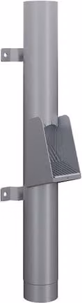 Lindab Silver Metallic Vandal Reinforced Steel Pipe with Leaf Trap, Diameter: 102 mm, Length: 0.85 m