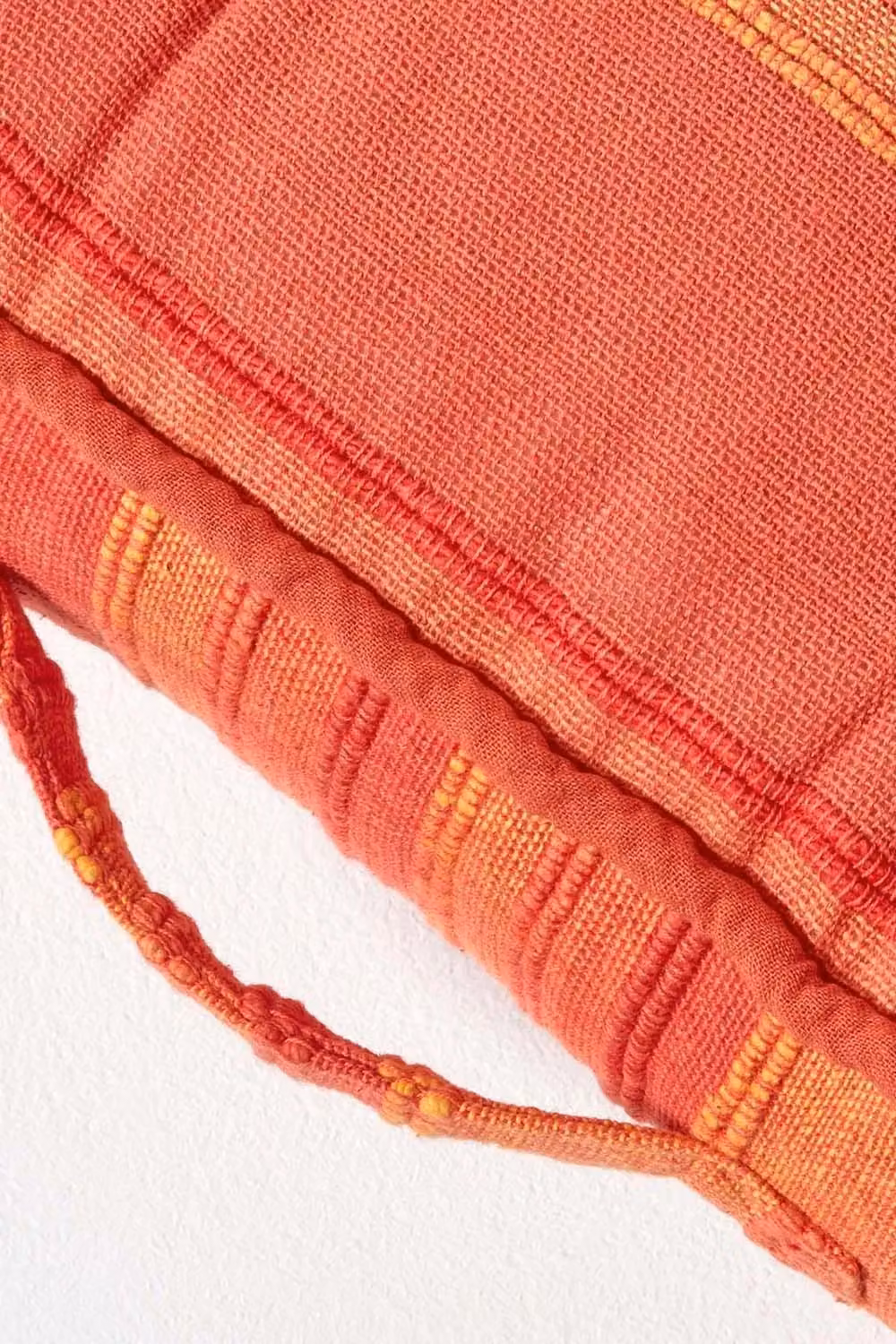 Homescapes Morocco Striped Cotton Floor Cushion in Orange and Blue, W/D/H: 40 x 40 x 8 cm – 2