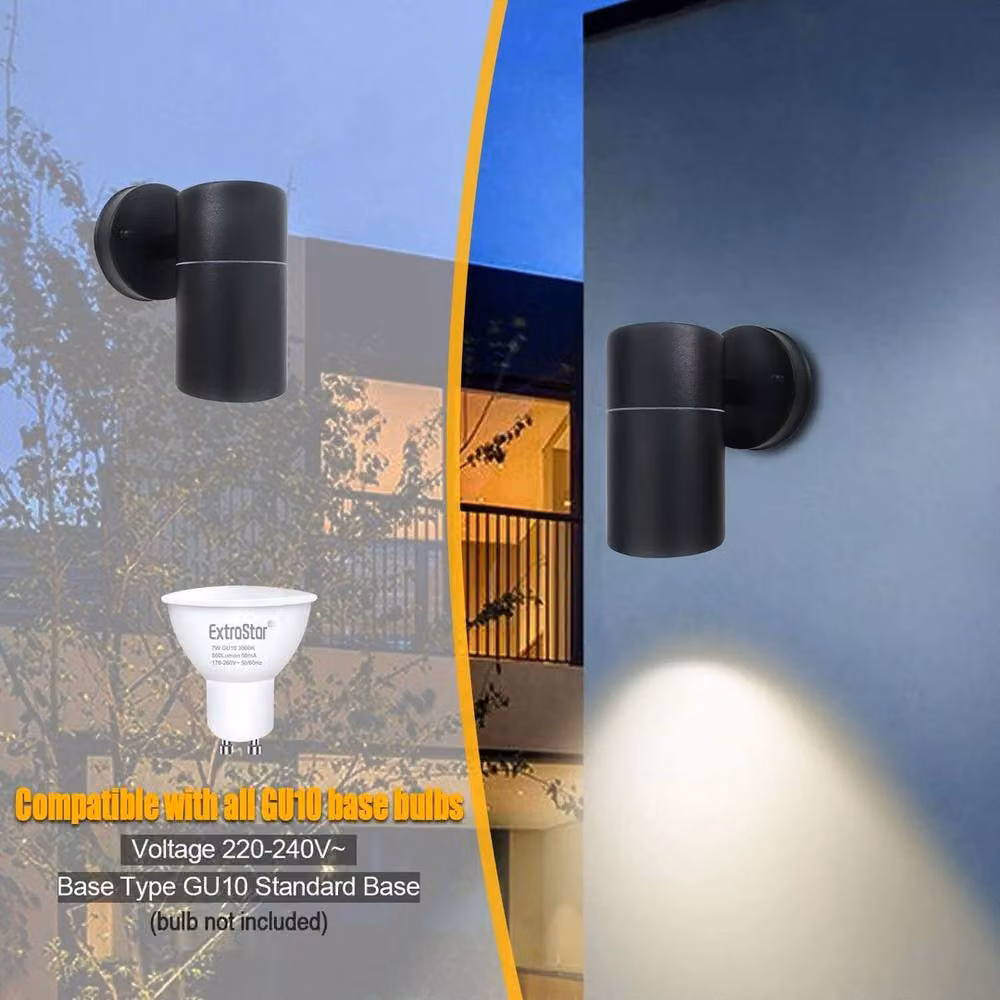 Kelvenix Black Ordinary Outdoor Wall Light with PIR Motion Sensor and GU10 Socket – 5