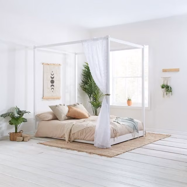 Birlea Darwin Four Poster King Bed in White