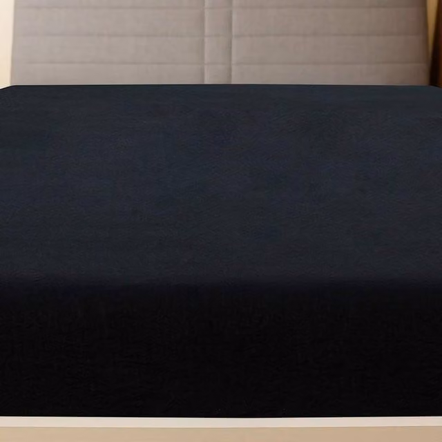 Berkfield Home 2-Piece Black Cotton Jersey Fitted Sheets, W/D/H: 180 x 200 cm