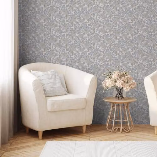 Muriva Martha Blue Floral Vintage Botanical Washable Wallpaper – 2