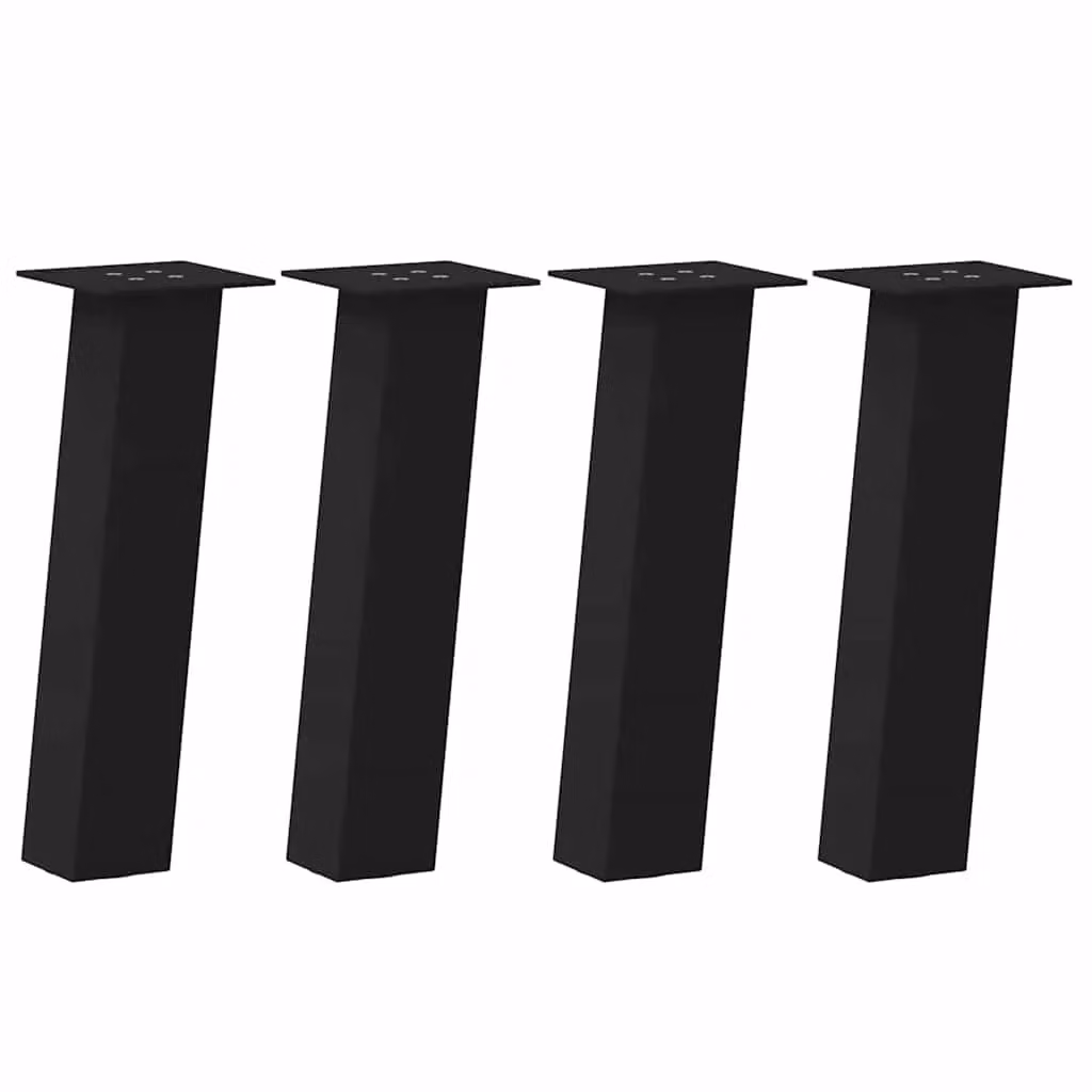 Berkfield Home Modern Metal Coffee Table Legs, 4 Pieces, Black, Height: 42 cm – 2