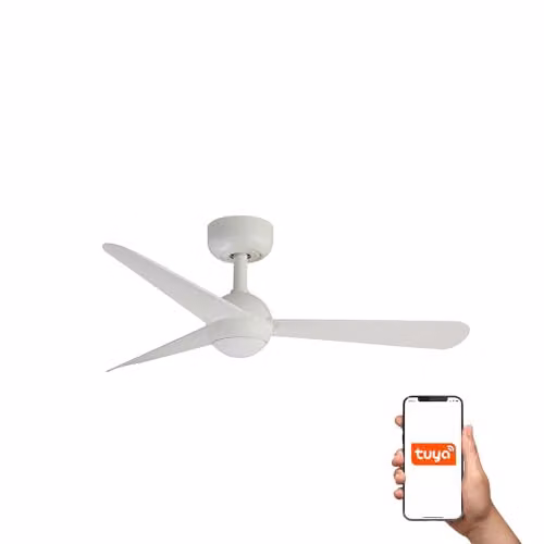 FARO Sfera Small 3 Blade Ceiling Fan in Matt White with Tuya Smart App Control