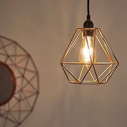 MiniSun Diablo Copper Wire Frame Industrial Pendant Light Shade, Width: 23.5 cm – 4