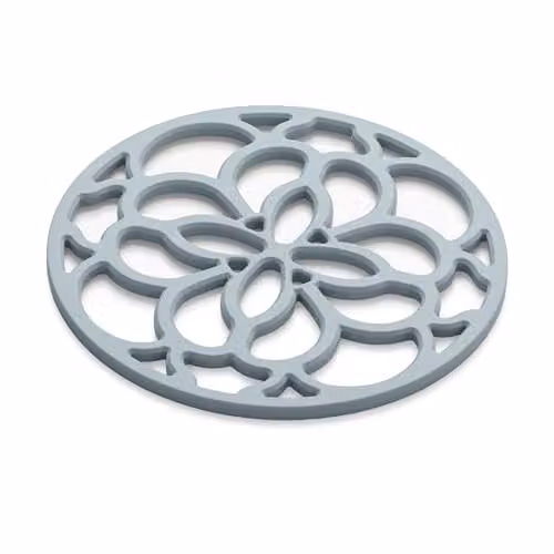 Zeal Silicone Round Heritage Trivet Mat in Blue, Diameter: 18 cm