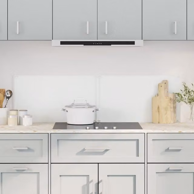 Berkfield Home Kitchen Backsplash 2-Piece Set, Black Transparent Tempered Glass, W: 70 cm, H: 50 cm