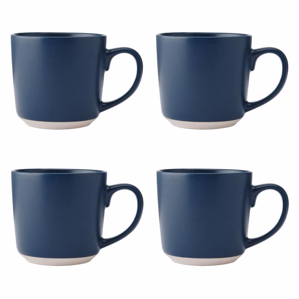 La Cafetiere Set of 4 Blue Ceramic Coffee Mugs, 350 ml – 2