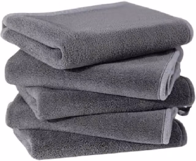 NESTLUNE 5-Piece Microfibre Cleaning Cloths for Glass, Windows, Mirrors and Cars, Grey, W/D/H: 100 x 100 x 100 cm – 1