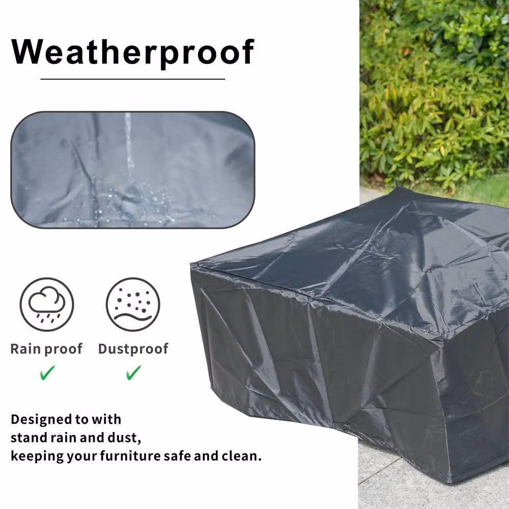 Direct Wicker Black Water Repellent Polyester Outdoor Sofa Conversation Set Covers – 4