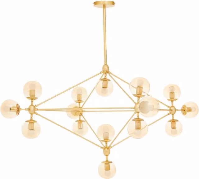 Fifty Five South Industrial Gold and Brown Glass Pendant Light – 1