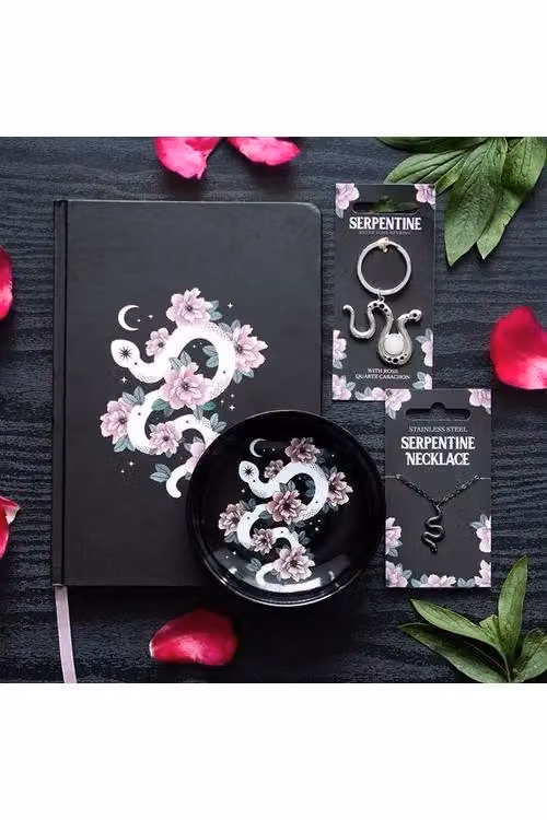 KDMD Floral Snake Ceramic Trinket Dish in Black, White and Pink – 4
