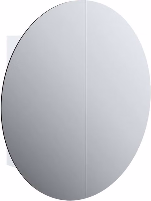 Berkfield Home White Glossy Bathroom Cabinet with Round LED Mirror, W/D/H: 54 x 17.5 x 54 cm – 1