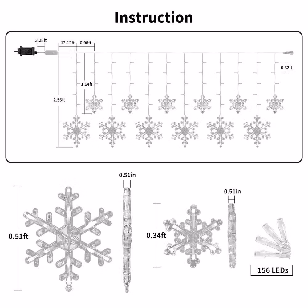 Bright Zeal RGB Smart Snowflake Icicle Lights with 156 LEDs, App and Music Sync, White – 7